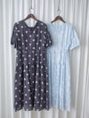 Cloud Floral Dress 雲朵感印花條紋連身裙/ DS9979 (pre-order 8月25截單)