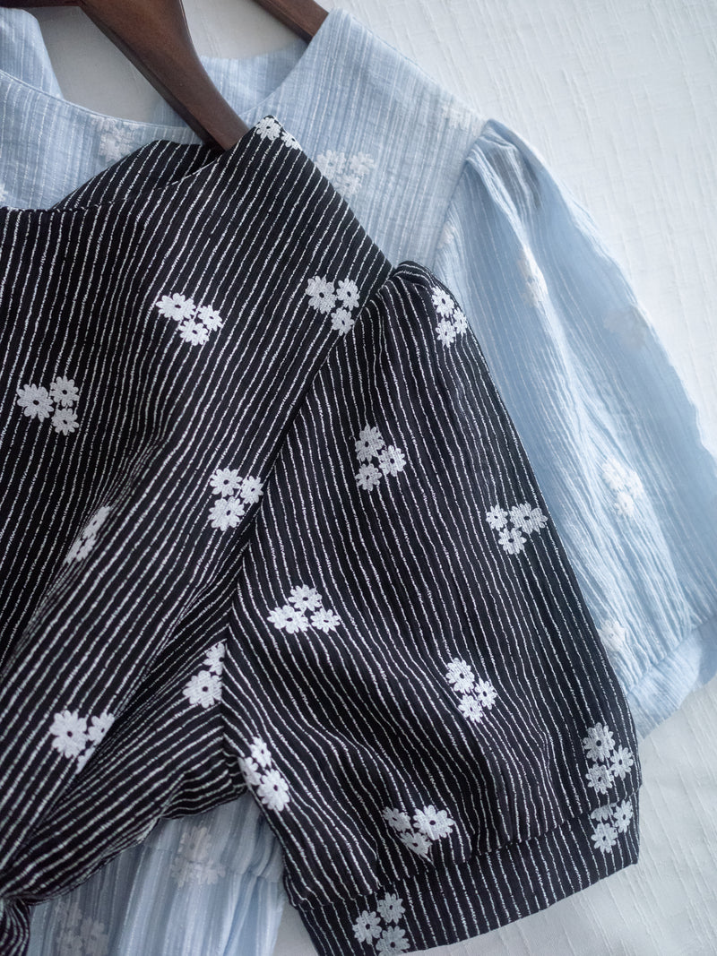 Cloud Floral Dress 雲朵感印花條紋連身裙/ DS9979 (pre-order 8月25截單)