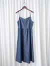 Denim vest dress 裝飾鈕扣假修腰線牛仔吊帶連身裙/ DS9982