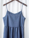 Denim vest dress 裝飾鈕扣假修腰線牛仔吊帶連身裙/ DS9982