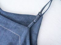 Denim vest dress 裝飾鈕扣假修腰線牛仔吊帶連身裙/ DS9982