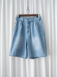 Baggy denim shorts 百搭寬鬆洗水牛仔短褲/ PT8469