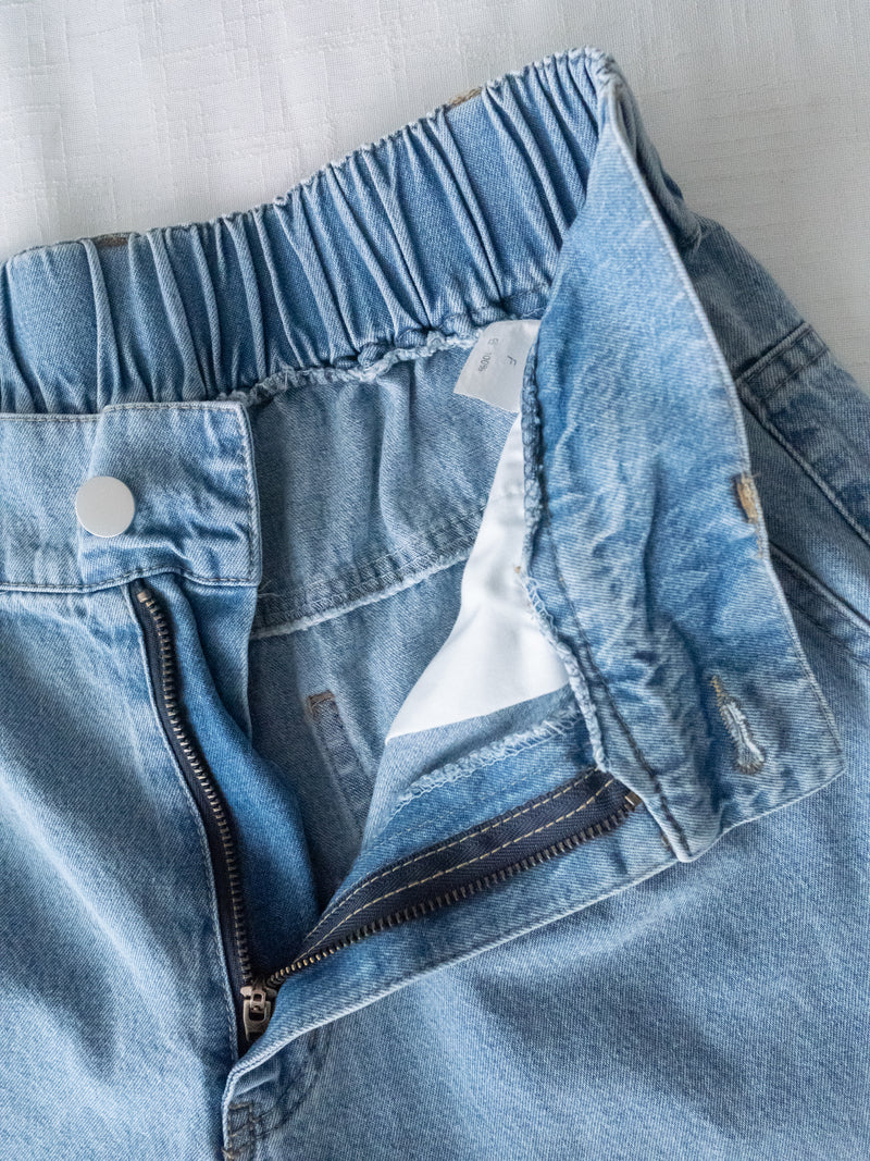 Baggy denim shorts 百搭寬鬆洗水牛仔短褲/ PT8469