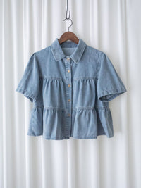 Denim Layers Top 層次牛仔短袖上衣或外套/ TP9182 (pre-order 9月7日截單)
