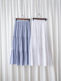 Flowing Cotton Skirt 全橡筋腰舒適飄逸傘裙/ SK8907 (pre-order white 9月7日截單)