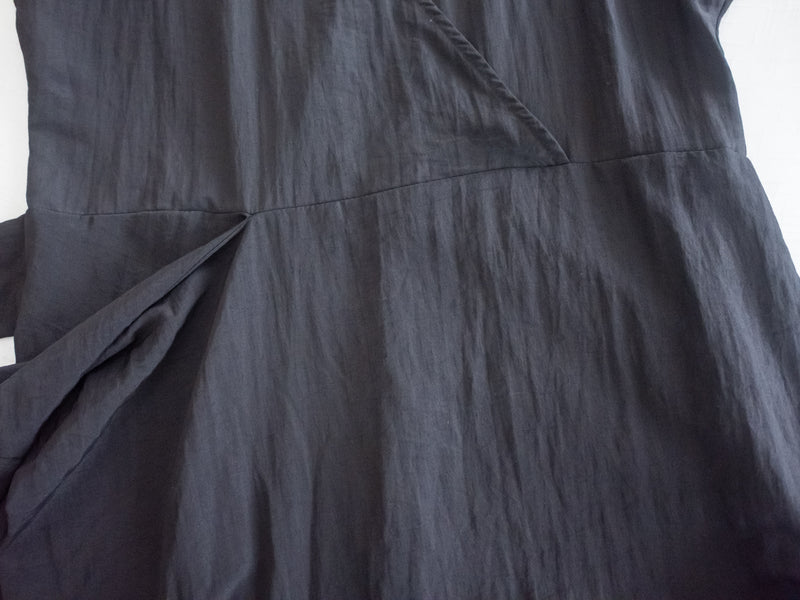 Wrap Dress 舒適顯瘦疊領綁帶修腰連身裙/ DS9985