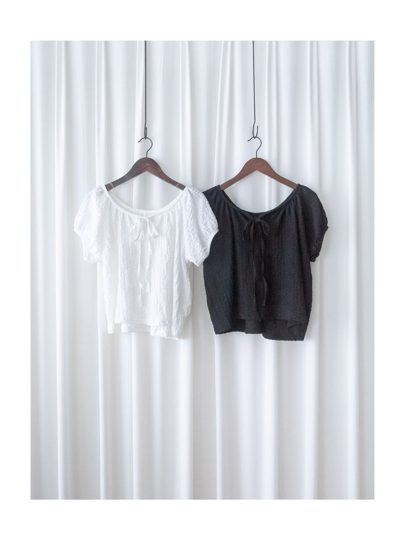 Ribbon Collar Top 百搭蝴蝶顯鎖骨大圓領上衣/ TP9181