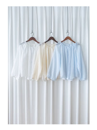 Bubble Sleeve Shirt 仿恤衫直條紋泡泡袖上衣/ BU9118