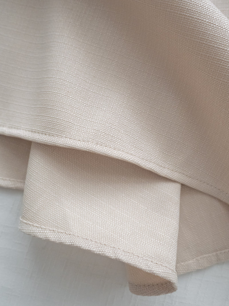Beige Skirt Set 溫柔杏色十字線棉精緻鈕扣套裝/ SE8089