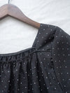 Polka Dot Blouse 黑色橡筋方領點點上衣/ BU9119