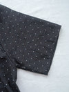 Polka Dot Blouse 黑色橡筋方領點點上衣/ BU9119
