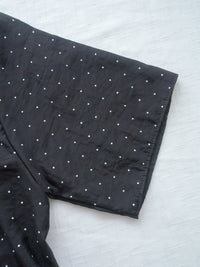 Polka Dot Blouse 黑色橡筋方領點點上衣/ BU9119