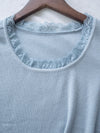 Lace Collar Top 顯瘦修身彈性蕾絲圓方領上衣/ TP9183