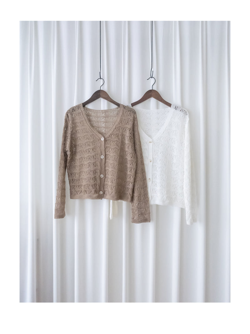 Airy Crochet Cardigan 輕織鏤空線衫/ TP9185