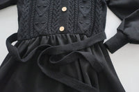 Braid Dress 麻花紋針織背心假兩件連身裙/ DS1025