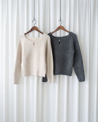 Pearl Top 珍珠領羅紋設計上衣/ KT8186