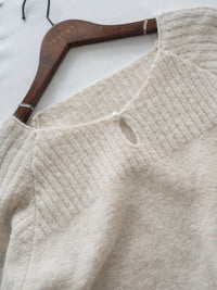 Pearl Top 珍珠領羅紋設計上衣/ KT8186