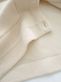 Knit Collar Coat （可折卸）針織領口綿綿微絨大衣/ JK8128