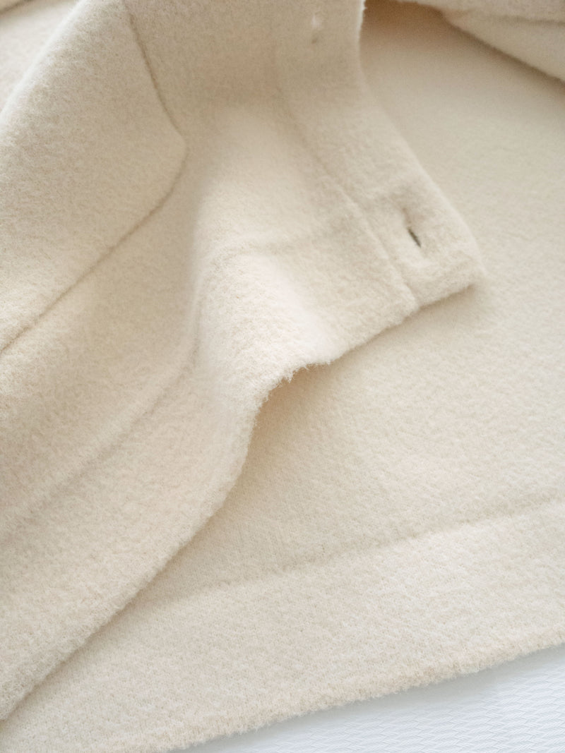 Knit Collar Coat （可折卸）針織領口綿綿微絨大衣/ JK8128