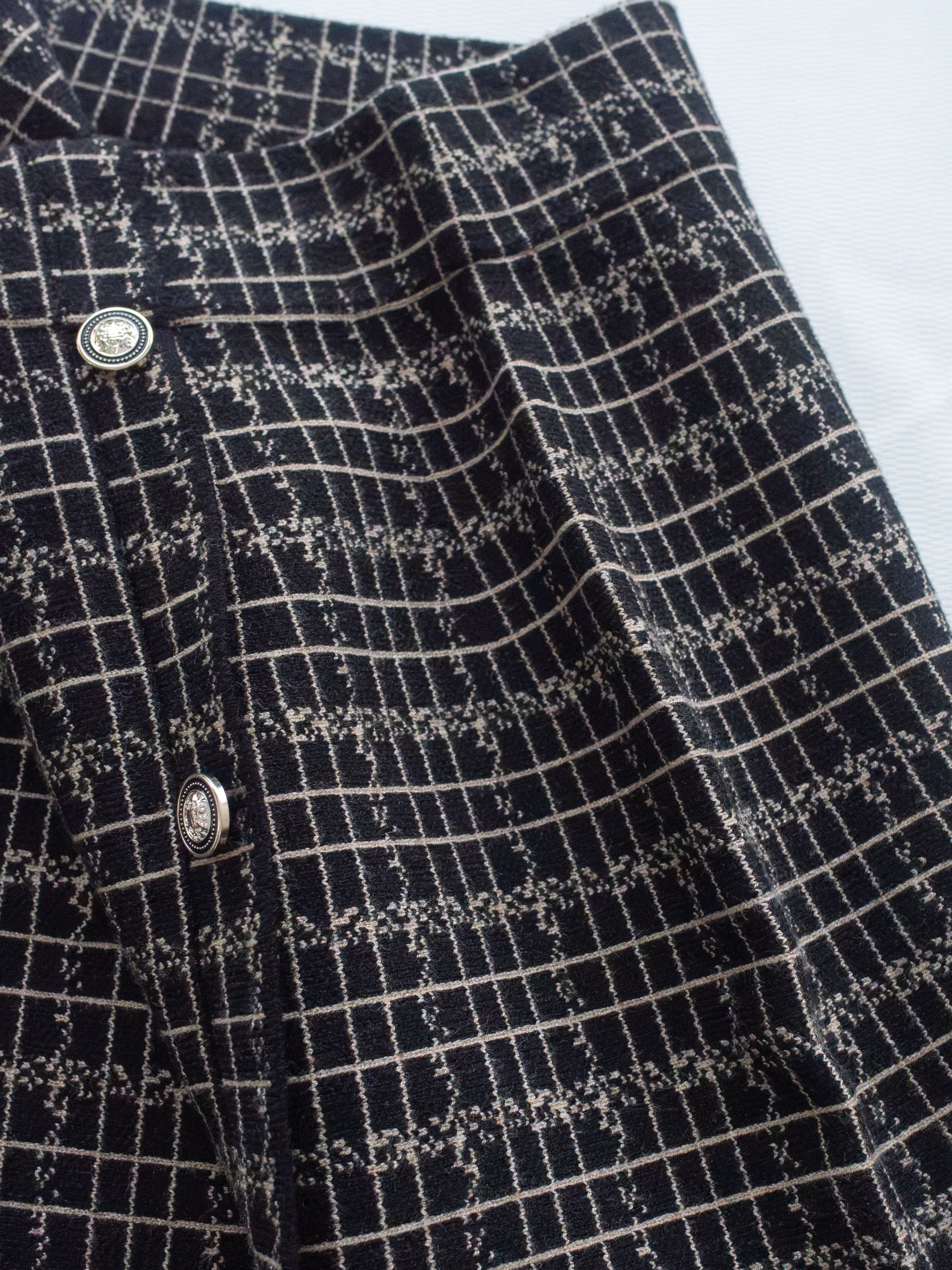 Checked Skirt 彈性A字立體微開衩格紋裙/ SK8918