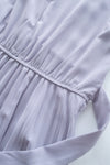 Lavender Pleated Dress 淡薰衣草搖曳波浪百褶連身裙 / DS1032
