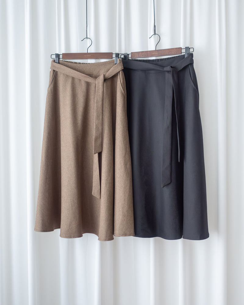 Knot Skirt 高腰口袋綁帶A字裙 / SK8916