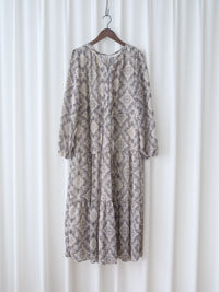 【intent X Korea label】Geometric Dress 菱格圖騰印雪紡連身裙/ DS1046