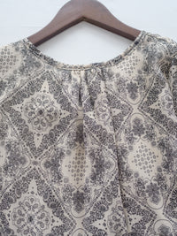 【intent X Korea label】Geometric Dress 菱格圖騰印雪紡連身裙/ DS1046