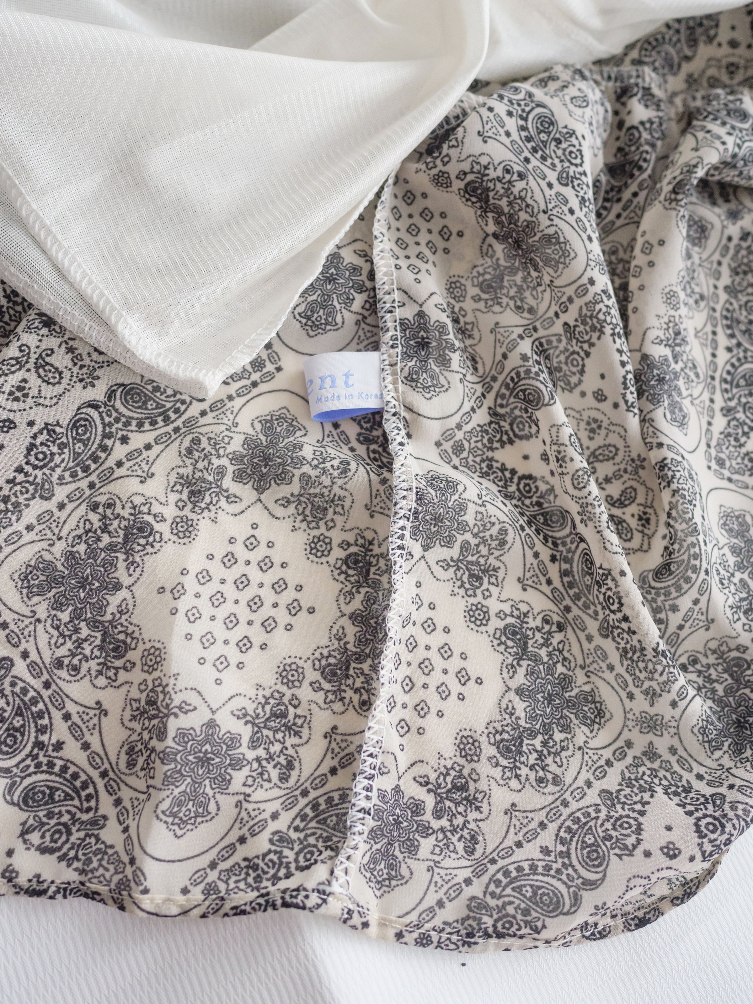 【intent X Korea label】Geometric Dress 菱格圖騰印雪紡連身裙/ DS1046