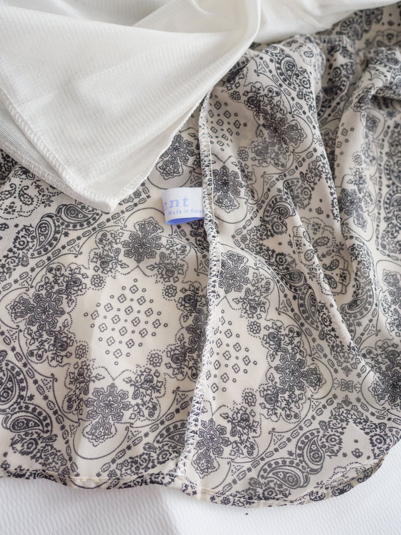 【intent X Korea label】Geometric Dress 菱格圖騰印雪紡連身裙/ DS1046