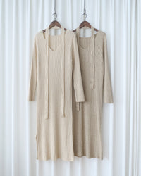 Vest Neck Dress V領側開叉彈性針織裙/ DS1034