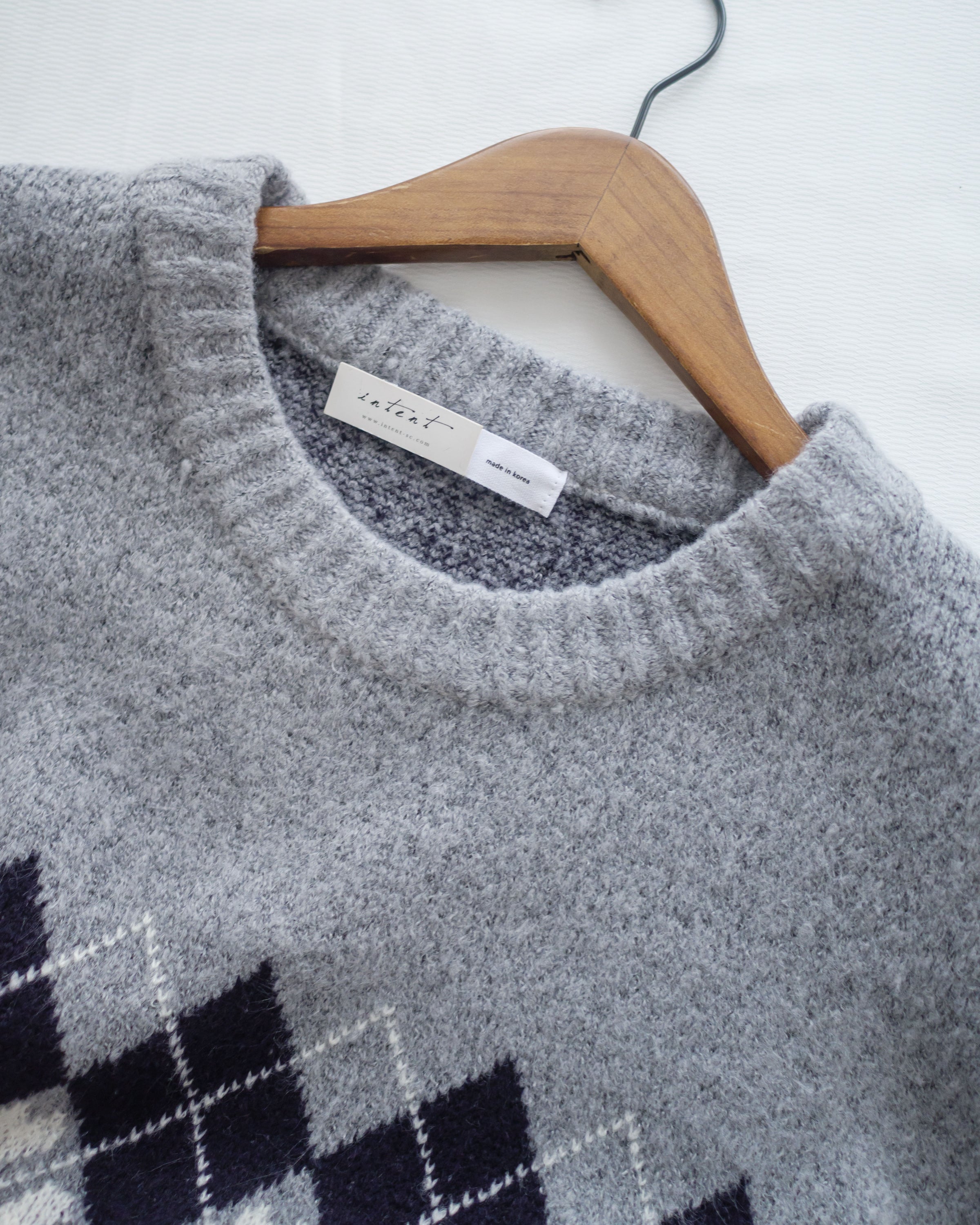 Rhombus Knit Dress 棉棉柔軟親膚英倫花瓣針織連身裙/ KT8188