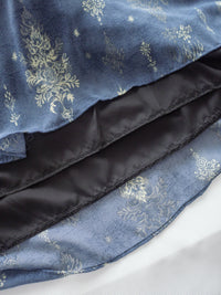 Midnight Snowflake Dress 午夜藍色雪花防皺雪紡修腰連身裙 / DS1045（pre-order)