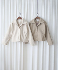 Blazer Coat 輕巧混毛呢斜形口袋大衣外套 / JK8130