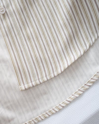 Stripe Shirt Set 不規則下擺針織背心條紋襯衫套裝/ SE9087