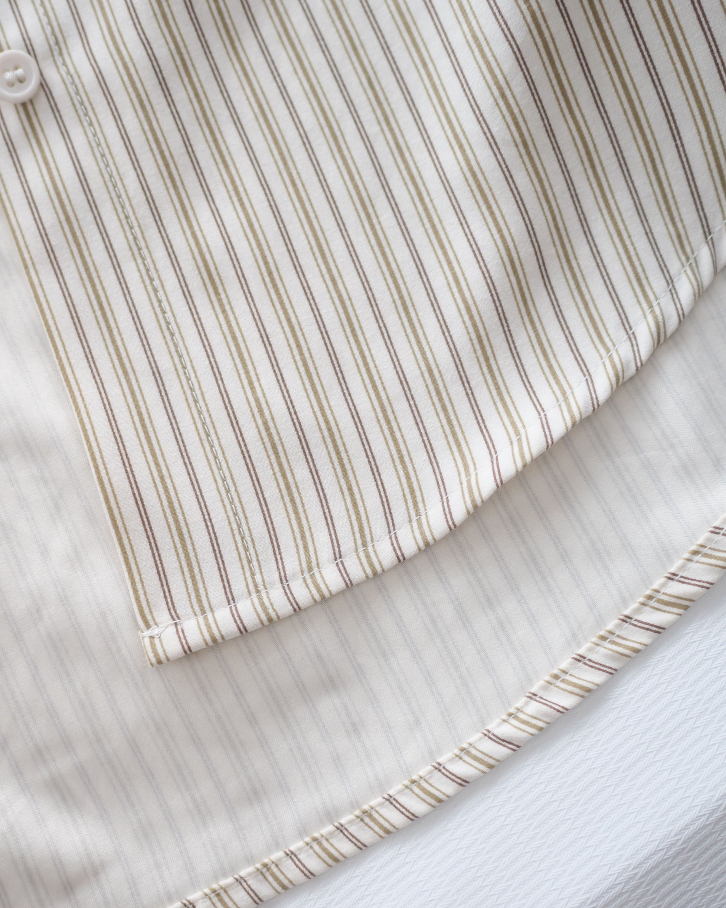 Stripe Shirt Set 不規則下擺針織背心條紋襯衫套裝/ SE9087