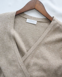 Wrap Dress 疊V領立體線條針織裙擺彈性連身裙/ DS1049