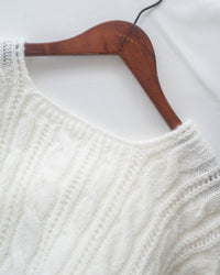 Ribbon Square Knit Top 前後兩穿蝴蝶裝飾針織上衣/ KT8191