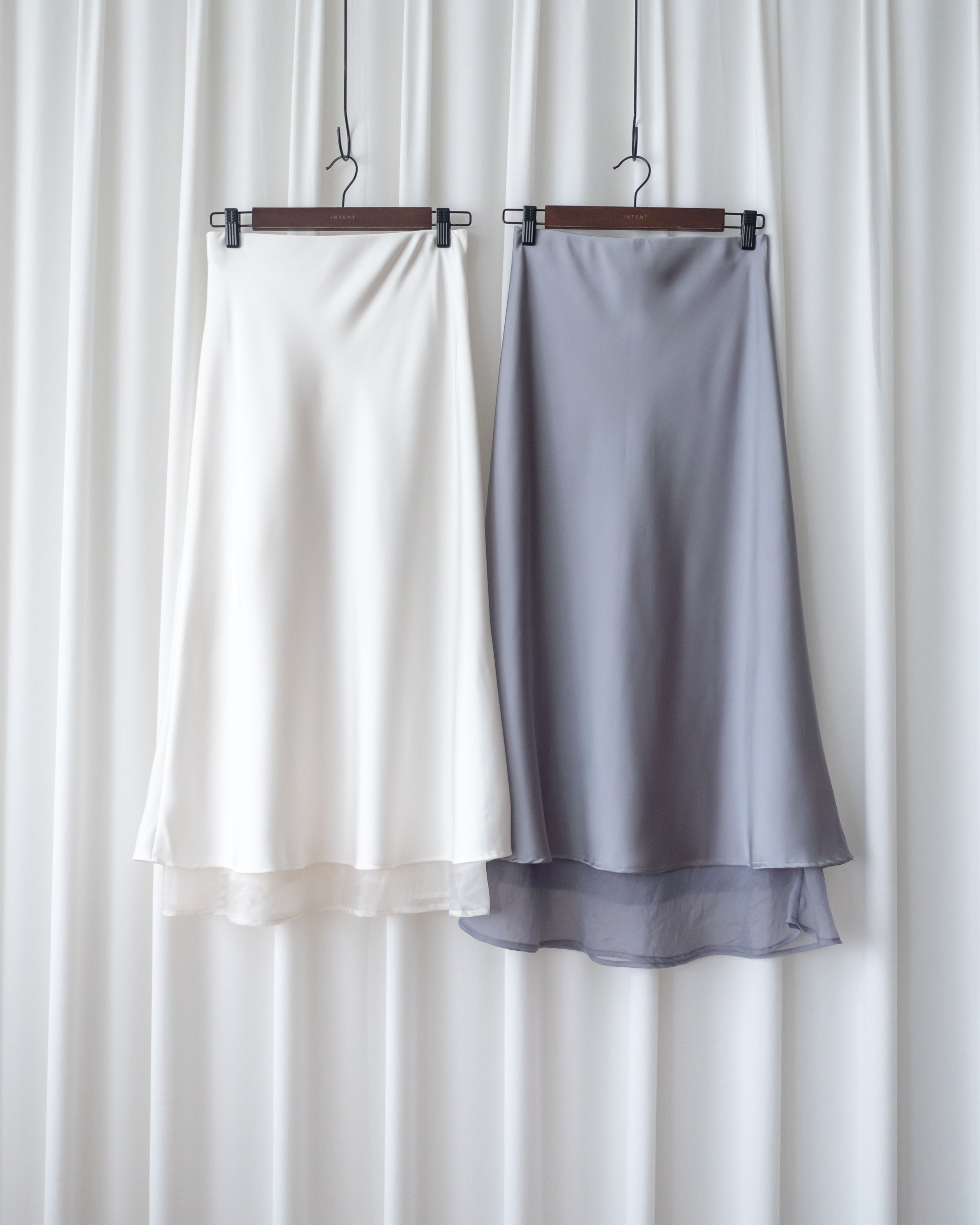 Champaign Skirt 香檳光澤拼紗彈性傘魚尾半裙 /SK8922