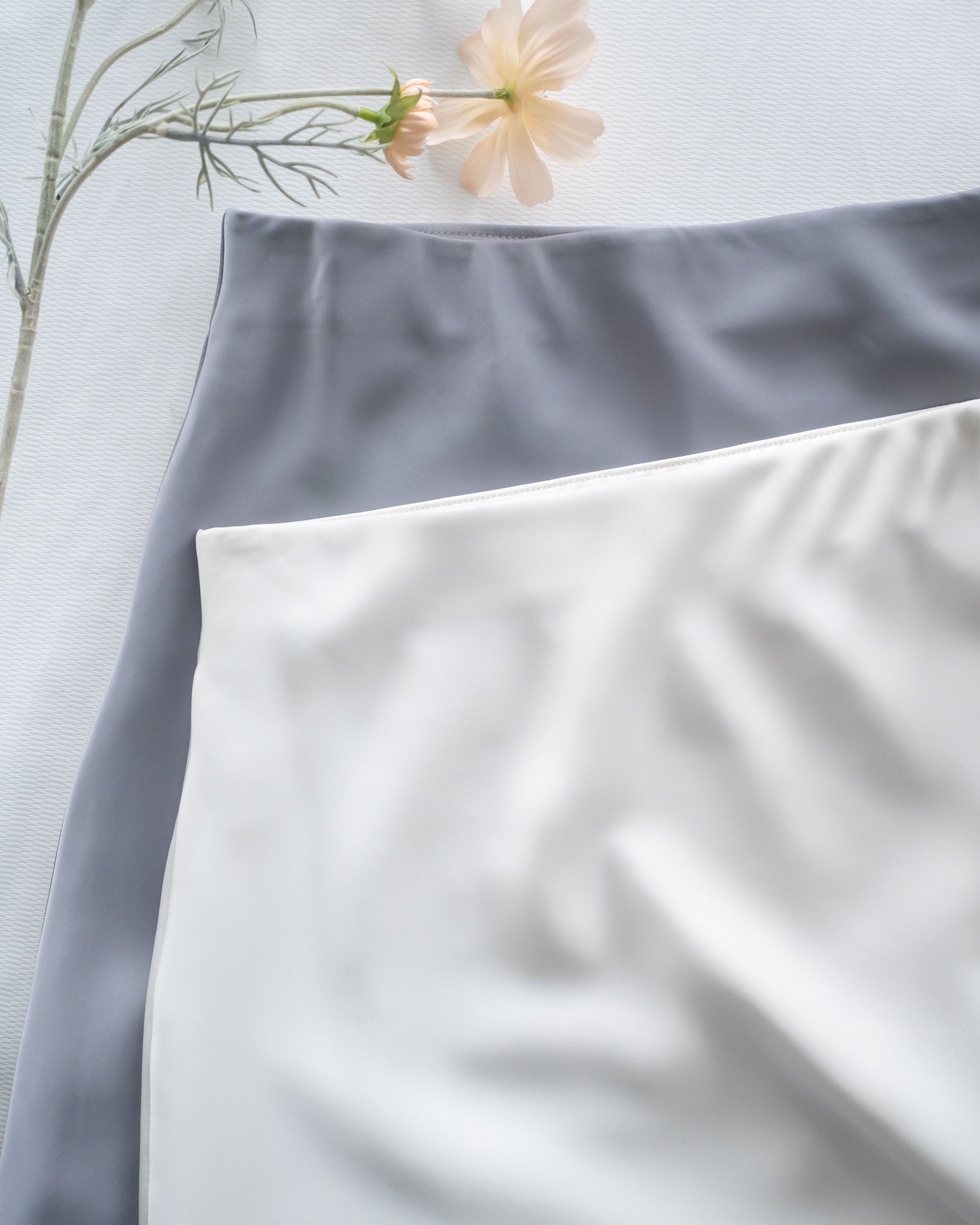 Champaign Skirt 香檳光澤拼紗彈性傘魚尾半裙 /SK8922