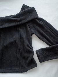 Off Collar Top 領口設計側車褶上衣/ TP9202