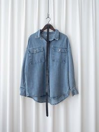 Denim Blouse 水洗牛仔一物兩用上衣（附送腰帶）/ BU9128