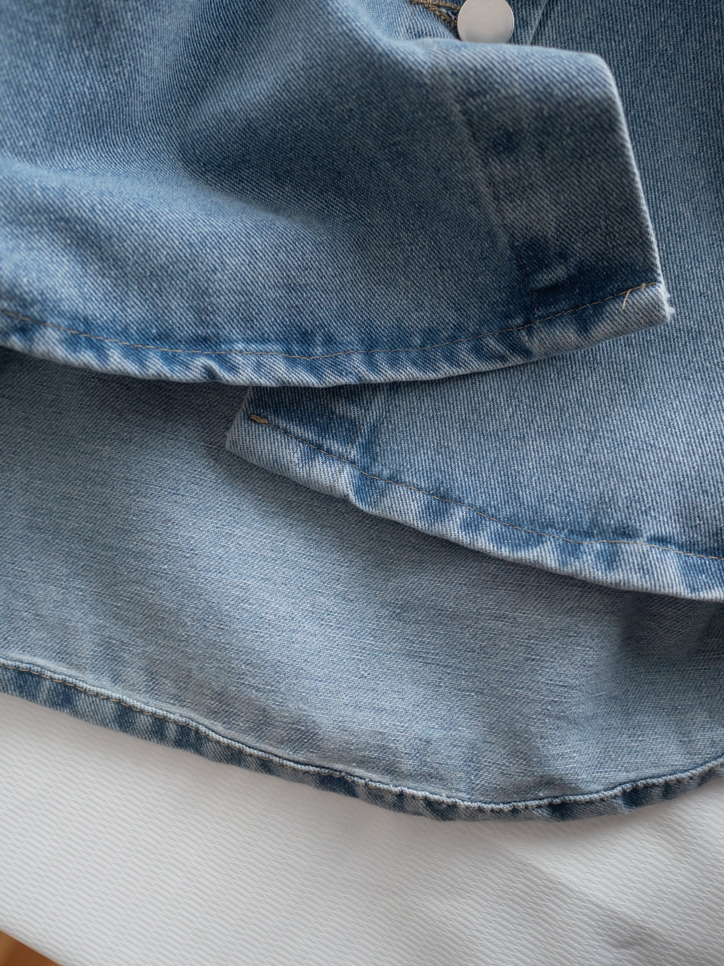 Denim Blouse 水洗牛仔一物兩用上衣（附送腰帶）/ BU9128