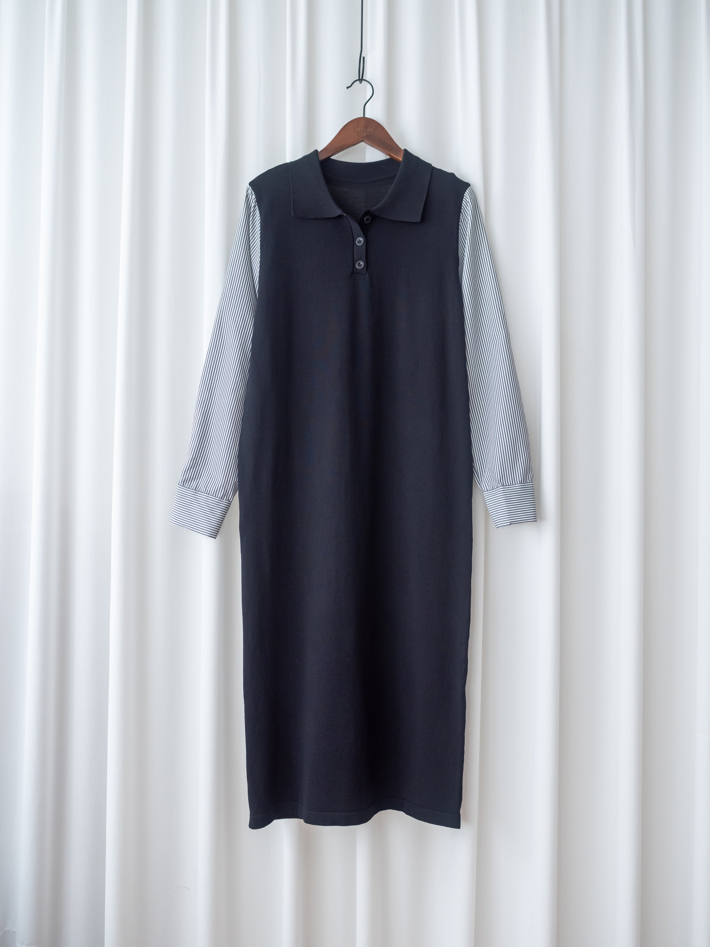 Spliced Dress 假兩件拼接條紋針織連衣裙 / DS1050