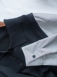 Spliced Dress 假兩件拼接條紋針織連衣裙 / DS1050