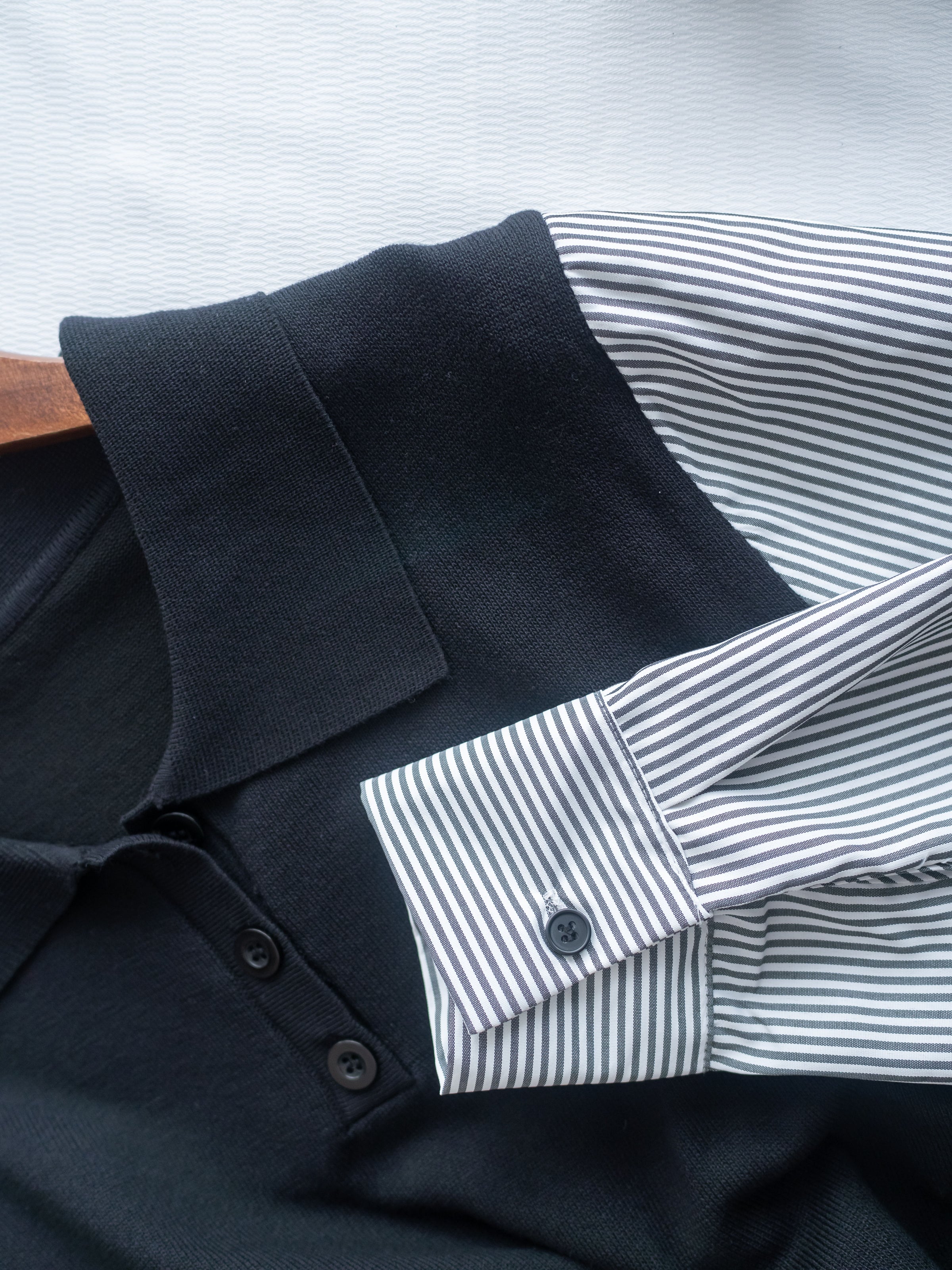 Spliced Dress 假兩件拼接條紋針織連衣裙 / DS1050