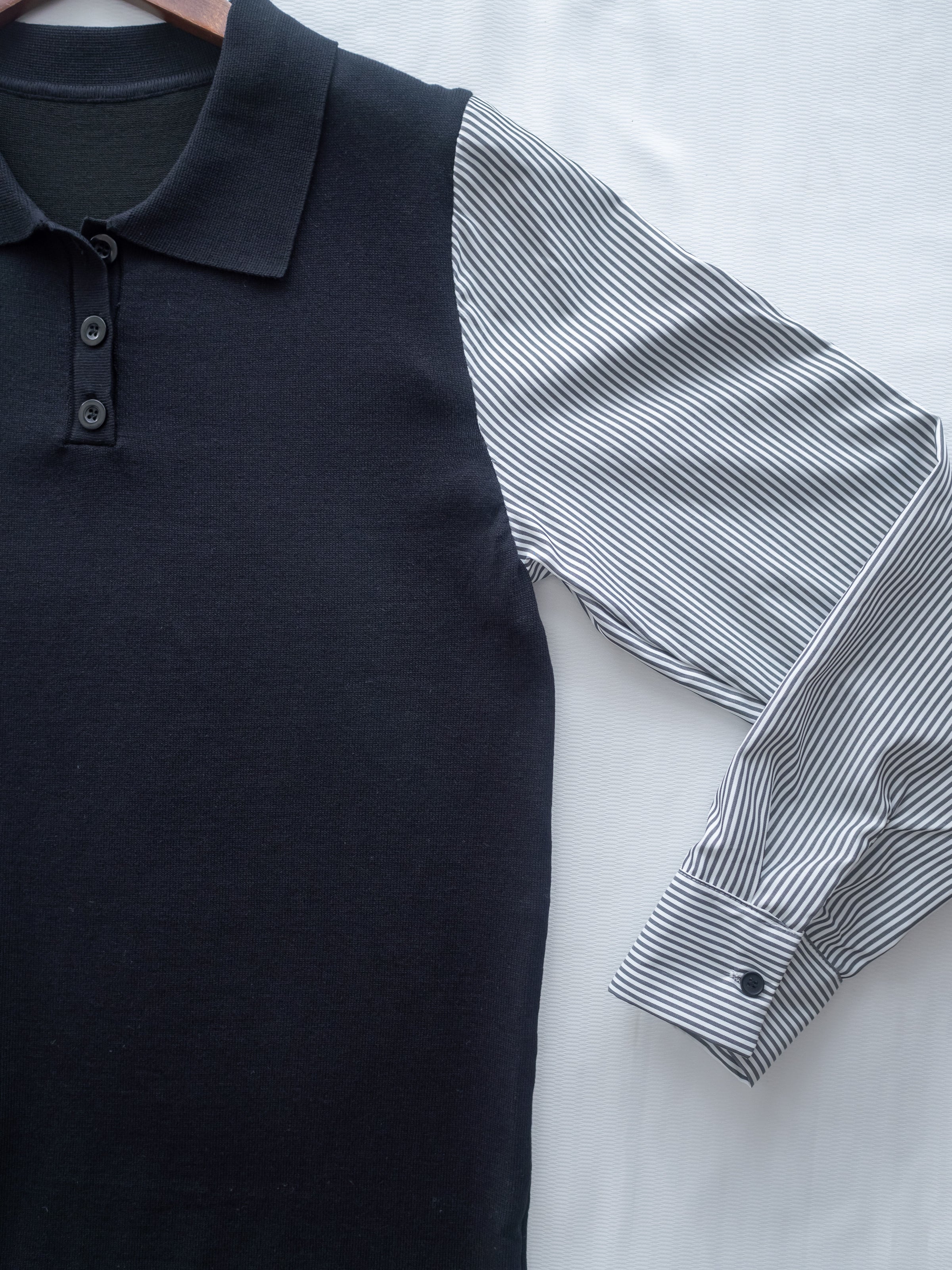 Spliced Dress 假兩件拼接條紋針織連衣裙 / DS1050