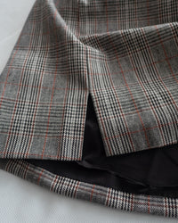 Check Vest Dress 格紋微開衩直身背心裙/ DS1051（pre-order 1月25截單)