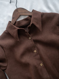 Brown Set 同色系針織背心百褶裙套裝（配送腰帶）/ DS1052