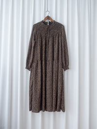 French Dress 法式碎石紋胸前皺褶裙 / DS1053